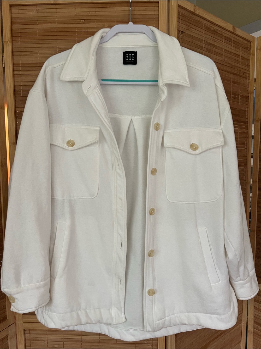 BDG Off-White Button-Up Utility Jacket